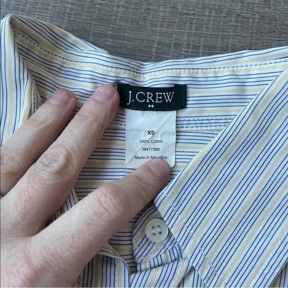 J. Crew Factory Blue & Yellow Striped Button Down Shirt Size XS - Picture 3 of 5